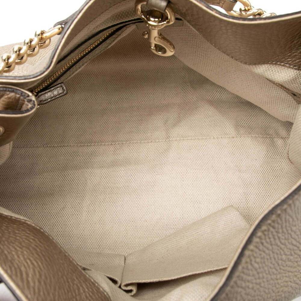 Gucci Soho Tassel Chain Shoulder Bag 308982 Gold Leather Women's GUCCI - Picture 4 of 6
